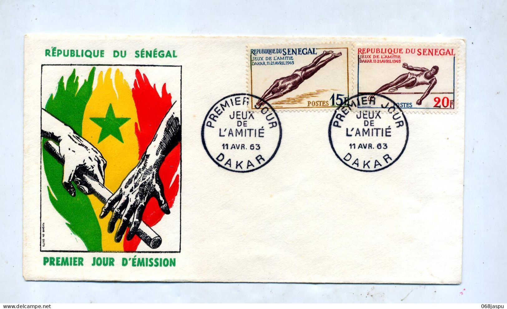 Lettre Fdc 1963  Jeux Amitie - Sénégal (1960-...)