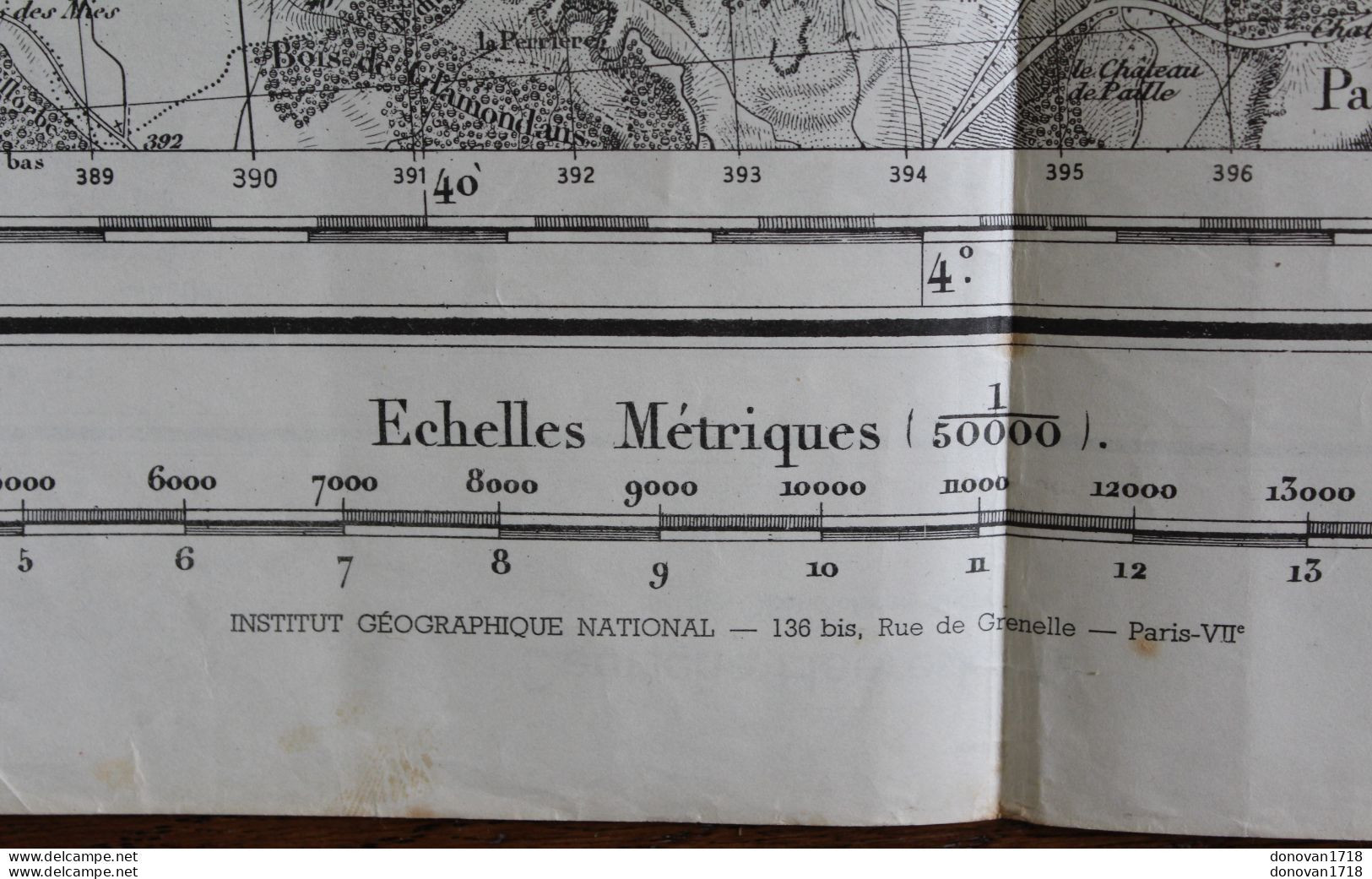 carte géographique allemande 1943 Nr 138 Süd Ost Lons-le-Saunier 1/50000 annulé & verso française de 1944 Montbéliard