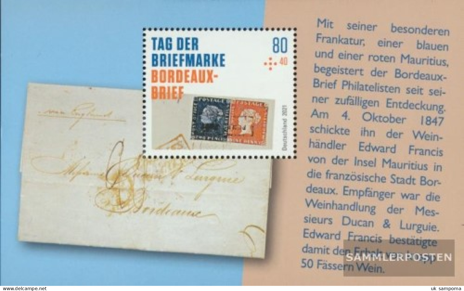 FRD (FR.Germany) Block88 (complete Issue) Unmounted Mint / Never Hinged 2021 Day The Stamp - Neufs