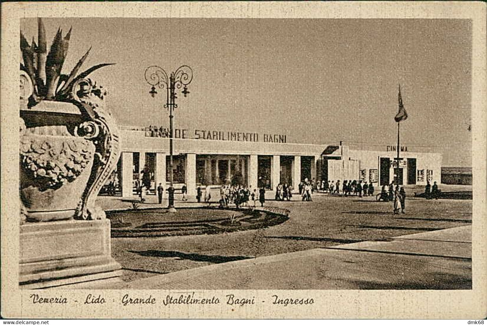 VENEZIA LIDO - SPIAGGIA - GRANDE STABILIMENTO BAGNI - INGRESSO - EDIZ. SCROCCHI - 1944 (20497) - Venezia (Venedig)