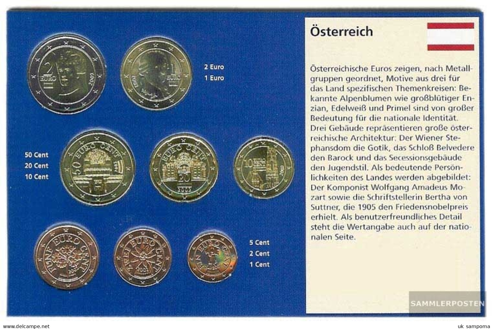 Austria Stgl./unzirkuliert Kursmünzensatz Stgl./unzirkuliert Ab 2002 Euro-Komplettausgabe - Autriche