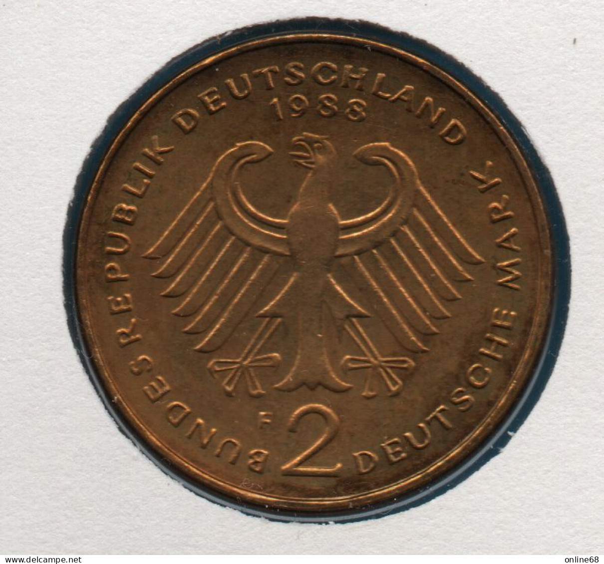 DEUTSCHLAND NUMISBRIEF 2 MARK 1988 F KM# 170 Ludwig Erhard VERGOLDET GOLD PLATED - Gedenkmünzen