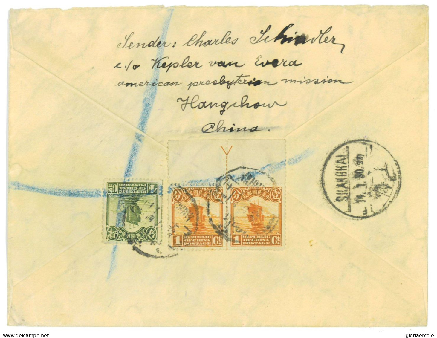 P2939 - CHINA. 1930, MIXED FRANKNG TO AUSTRIA FROM YANGCHOW - Covers & Documents