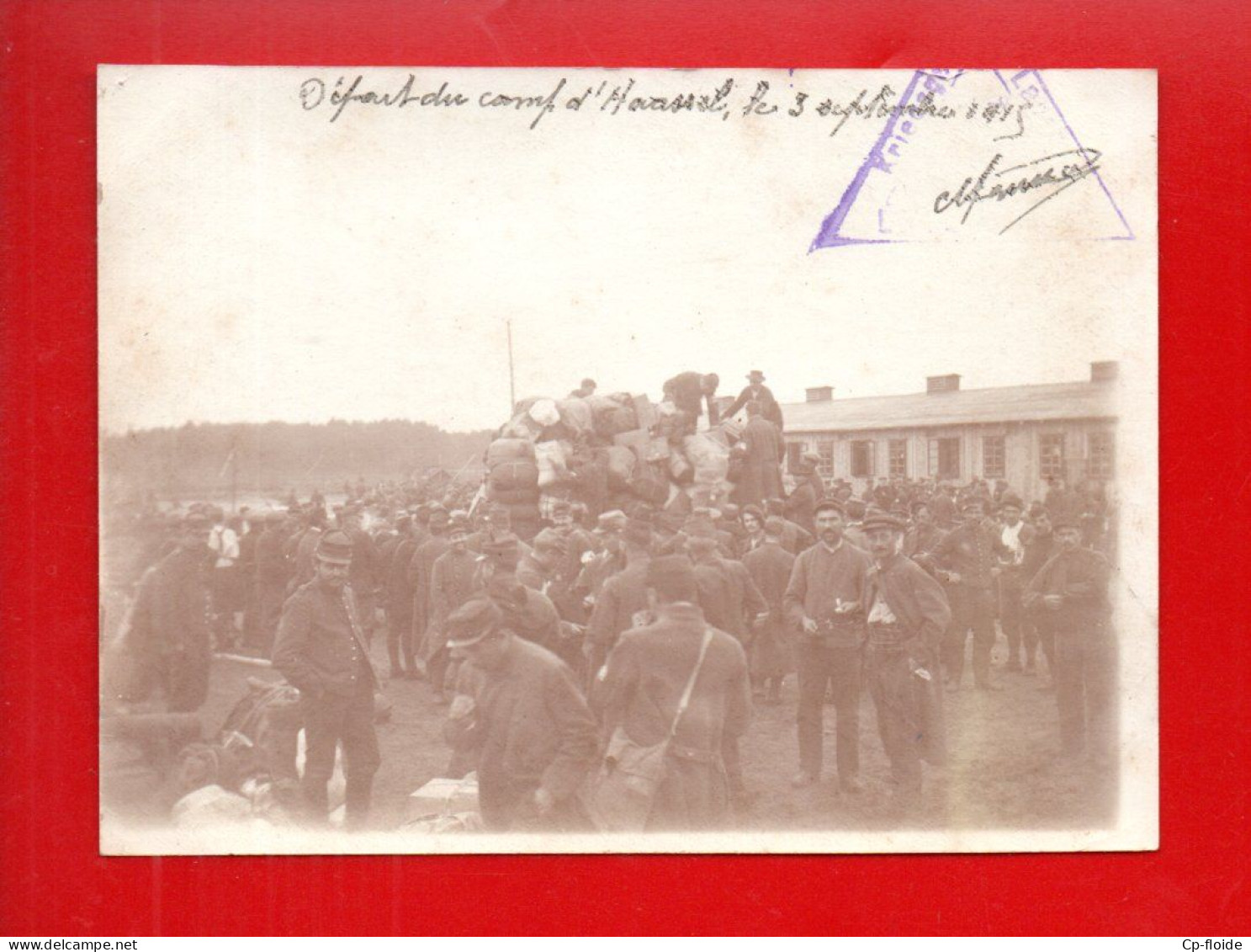 MILITARIA . SELSINGEN . " DÉPART DU CAMP D'HAASSEL, LE 3 SEPTEMBRE 1915 " . PHOTOGRAPHIE - Réf. N°38722 - - Guerra 1914-18