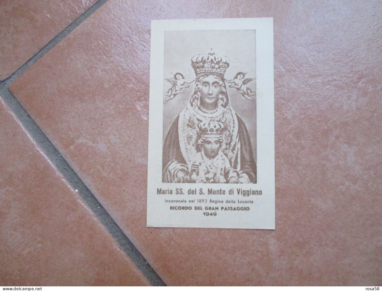 Ricordo Del Gran Passaggio Del 1949 Maria SS. Del Monte Di Viggiano - Devotion Images