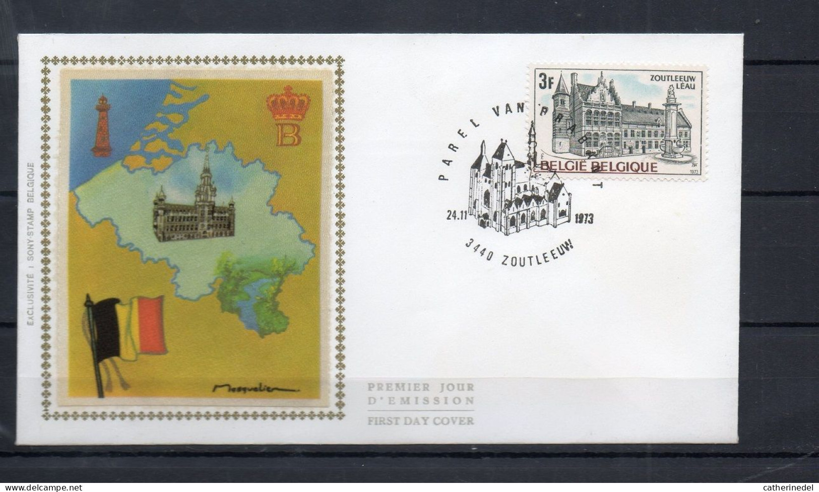 Année 1973 : FDC 1692  Soie - Pour Le Tourisme - Obli. Zoutleeuw - 1971-1980