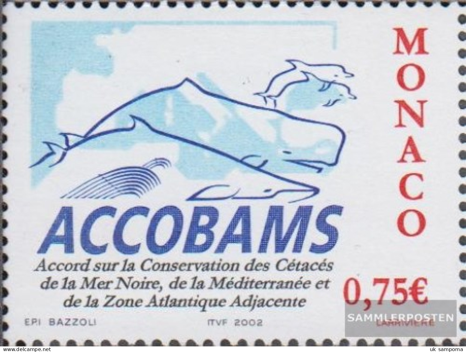 Monaco 2594 (complete Issue) Unmounted Mint / Never Hinged 2002 Protection The Whales - Nuevos