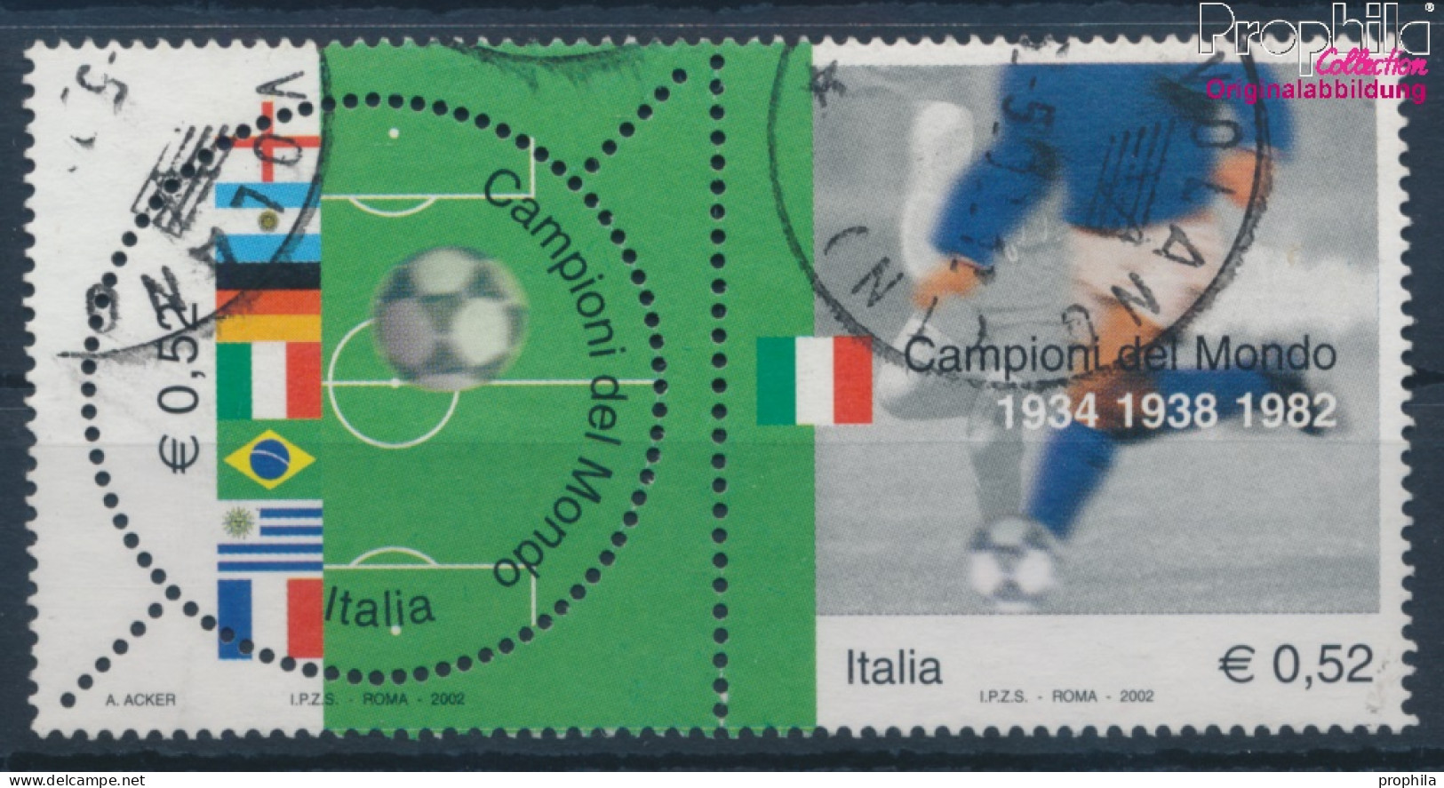 Italien 2884-2885 Paar (kompl.Ausg.) Gestempelt 2002 Fußballweltmeister (10355532 - 2001-10: Usati