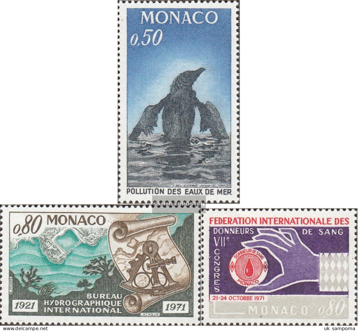 Monaco 1009,1010,1011 (complete Issue) Unmounted Mint / Never Hinged 1971 Water, Hydrography, Blutspender - Nuovi