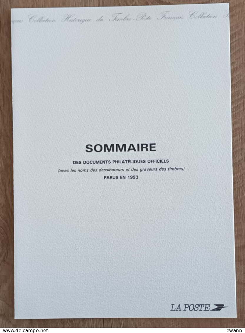 COLLECTION HISTORIQUE - SOMMAIRE + PRESENTATION + VOEUX 1993 - 1990-1999