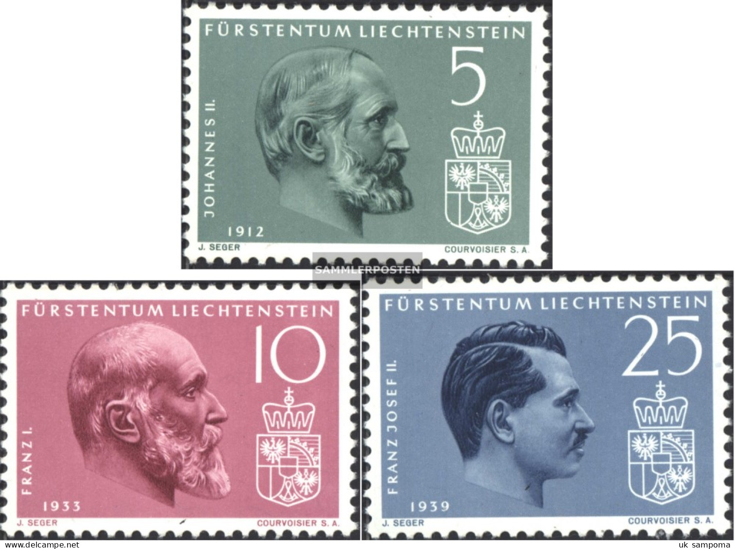 Liechtenstein 415-417 (complete Issue) Unmounted Mint / Never Hinged 1962 50 Years Stamps - Neufs