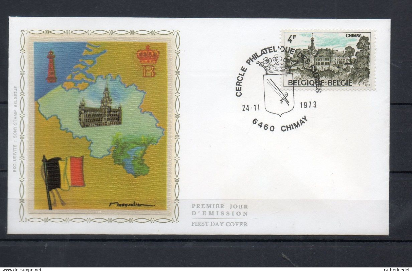 Année 1973 : FDC 1693 Soie - Pour Le Tourisme - Obli. Chimay - 1971-1980