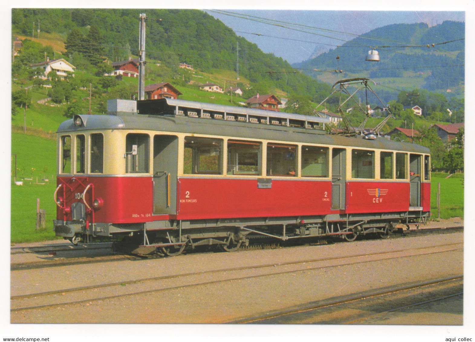 AUTOMOTRICE ABDe 4/4 104 "VEVEY" EN GARE DE BLONAY - Eisenbahnen