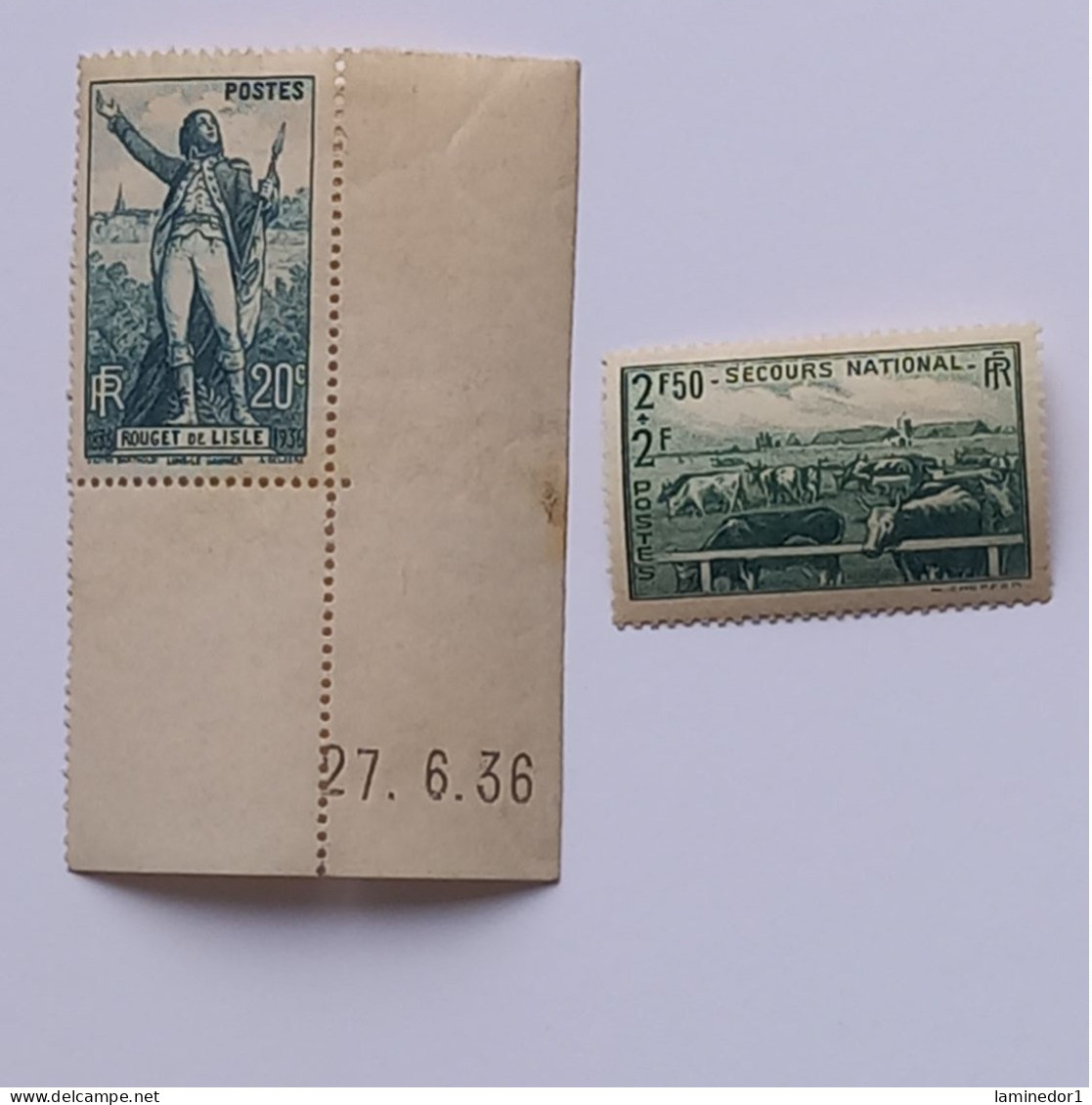 Un Coin Daté 1936, Rouget De Lisle, Et Un Timbre Secours National, 1940 - Neufs