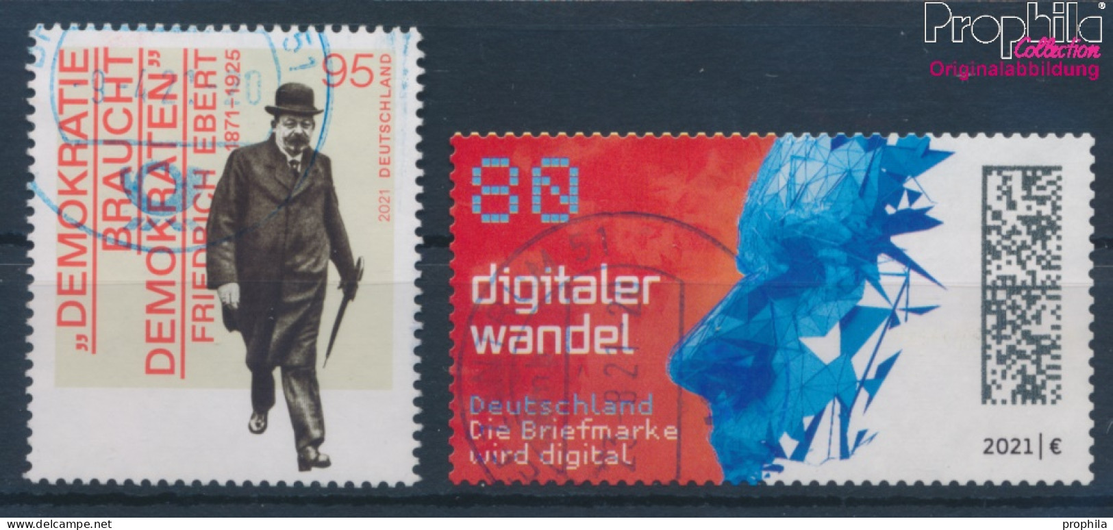 BRD 3589,3590 (kompl.Ausg.) Gestempelt 2021 Friedrich Ebert, Digitaler Wandel (10351942 - Used Stamps