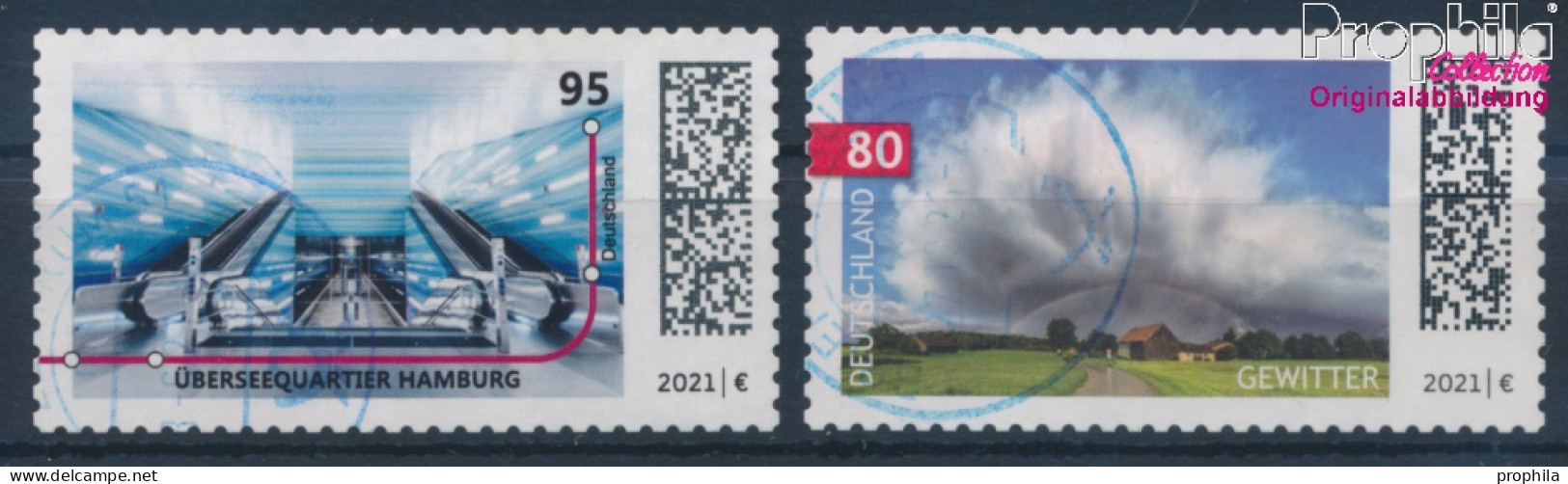 BRD 3607,3617I (kompl.Ausg.) Selbstklebende Ausgabe Gestempelt 2021 U-Bahn Stationen, Gewitter (10351936 - Used Stamps