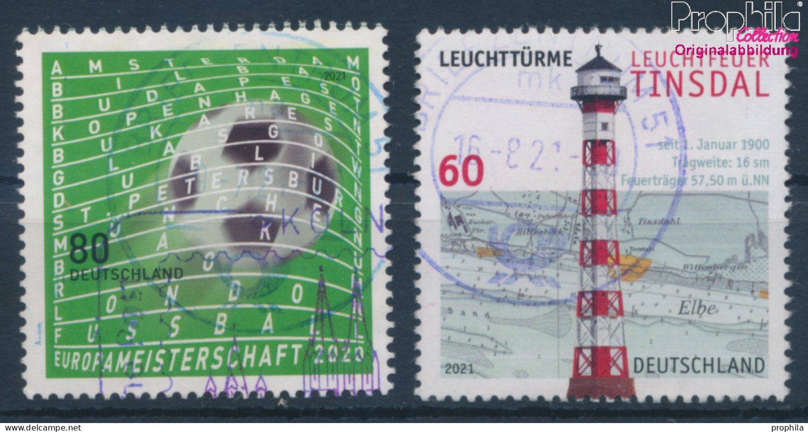 BRD 3611,3615 (kompl.Ausg.) Gestempelt 2021 Fußball-EM, Leuchtturm (10351933 - Used Stamps