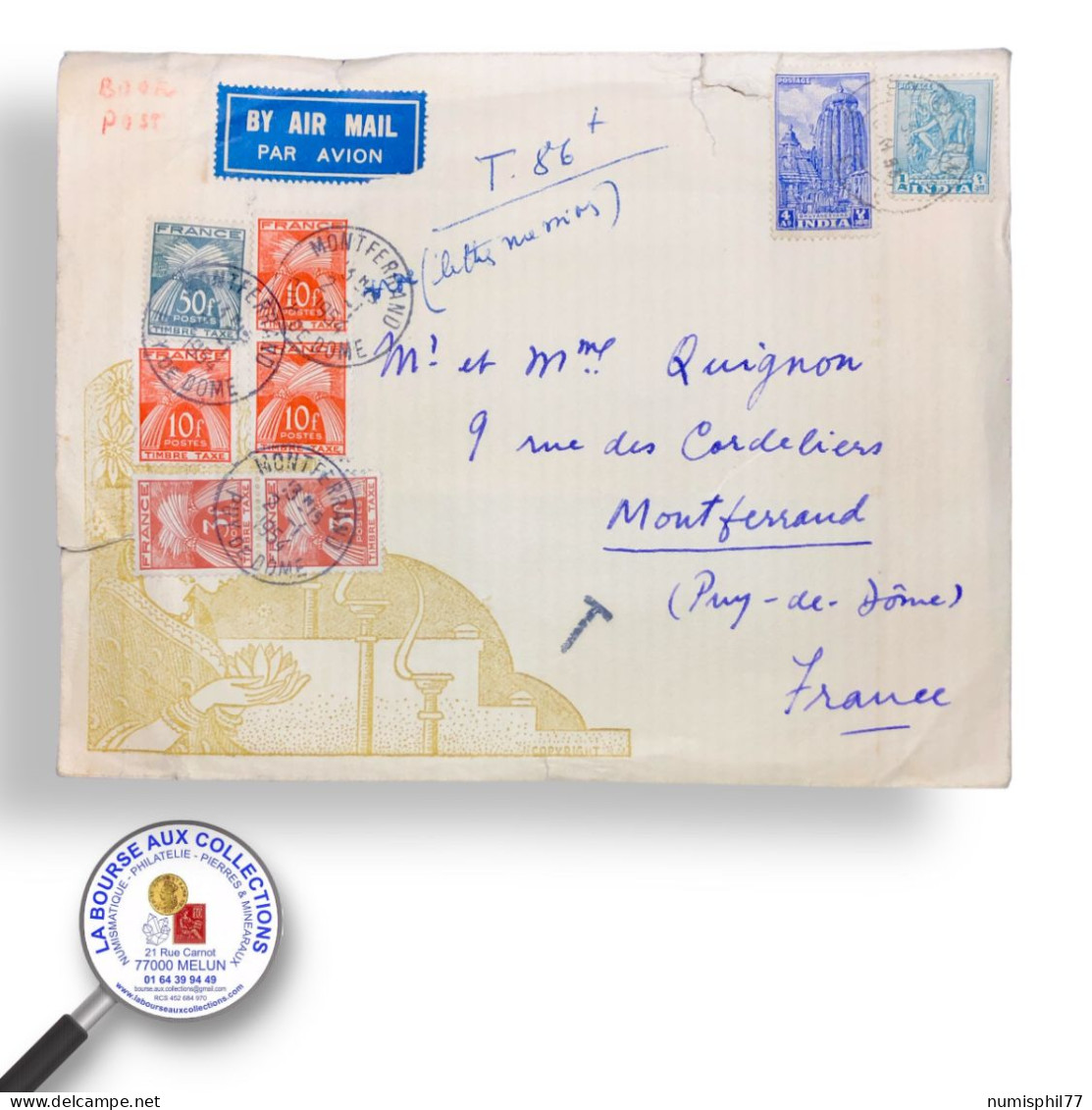 Lettre Par Avion BOMBAY Pour Montferrand (Puy-de-Dôme) - 03/12/1953 - Briefe U. Dokumente