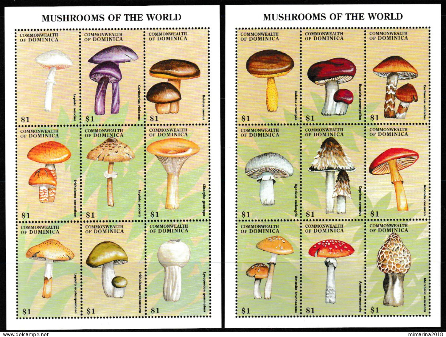 DOMINICA  1998  MNH  "MUSHROOMS" - Paddestoelen