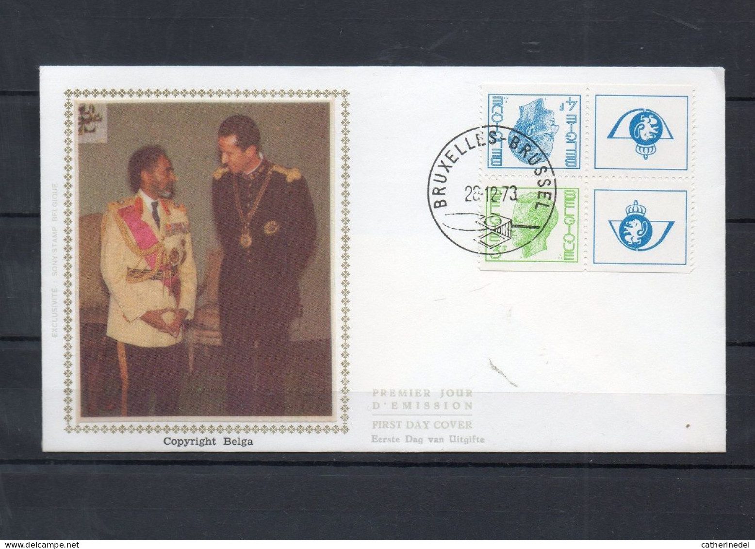 Année 1973 : FDC 1700-1701 Soie Du Carnet B10 - S.M. Le Roi Baudouin - Obli. Brussel-Bruxelles - 1971-1980