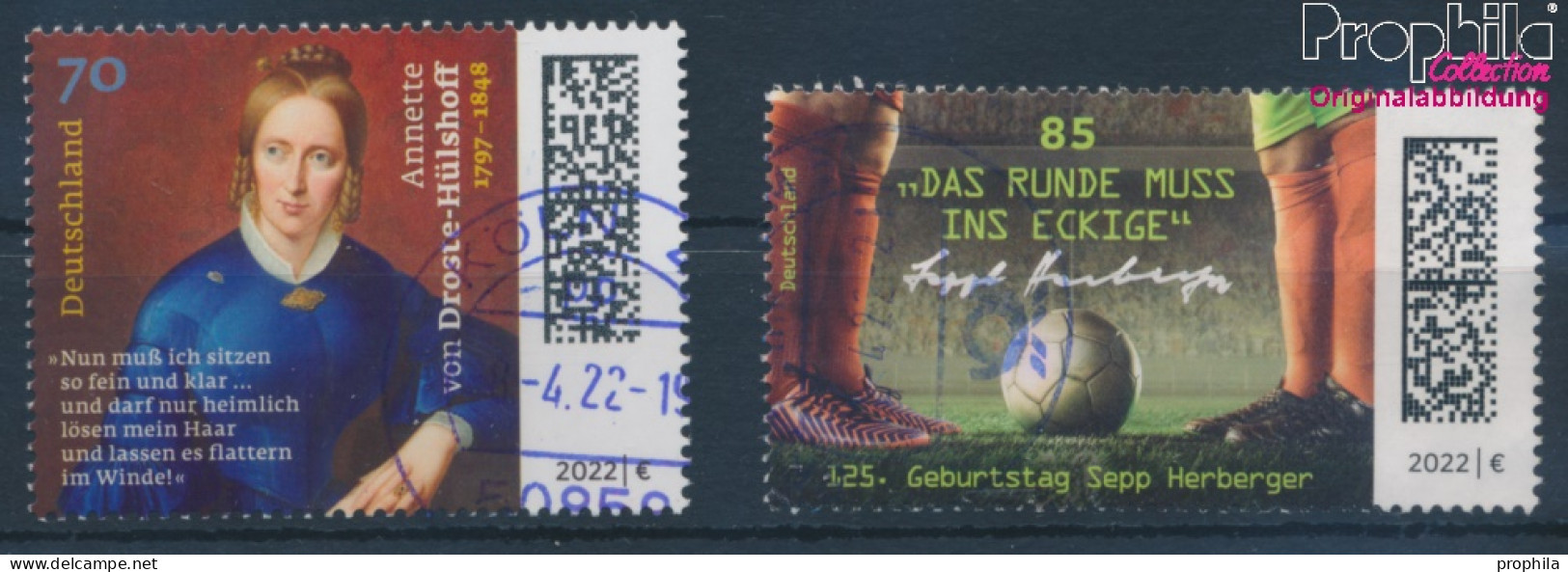 BRD 3658,3675 (kompl.Ausg.) Gestempelt 2022 Droste-Hülshoff, Sepp Herberger (10351916 - Used Stamps