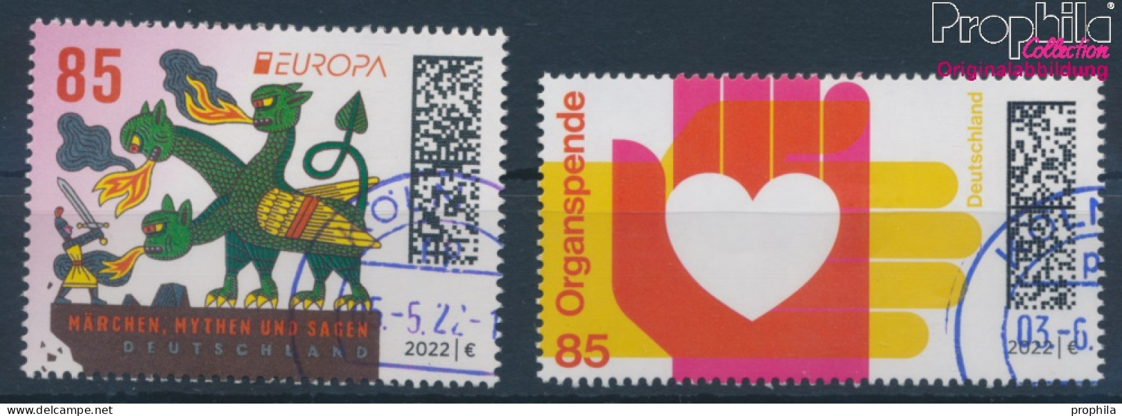 BRD 3687,3693 (kompl.Ausg.) Gestempelt 2022 Märchen, Mythen Und Sagen, Organspe (10351909 - Used Stamps