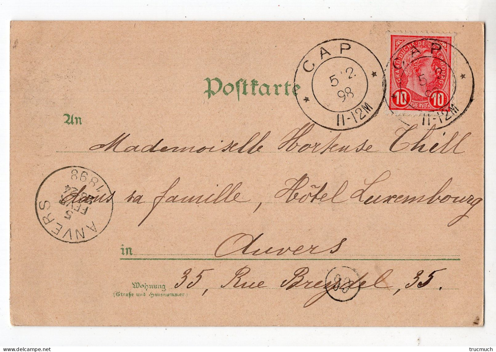 36 - Gruss Aus HOHENASPERG  *1898* *oblitération CAP * - Ludwigsburg
