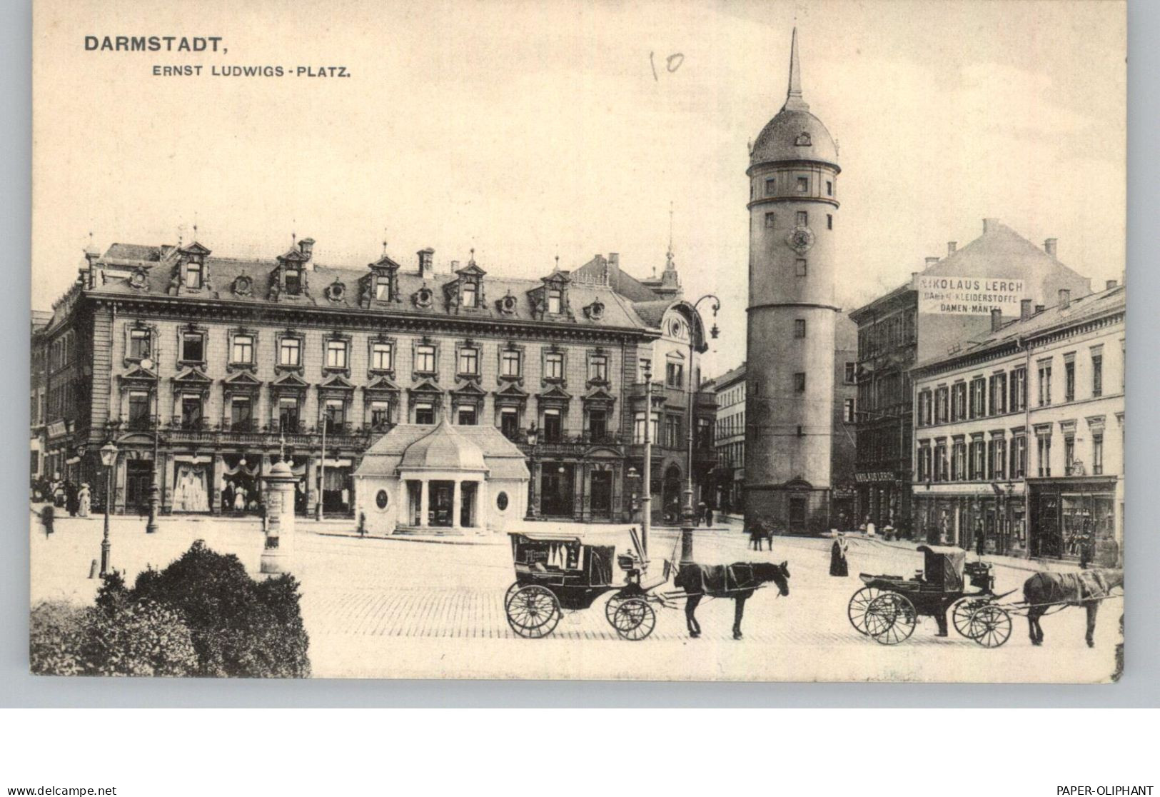 6100 DARMSTADT, Ernst - Ludwigs - Platz, Droschken, 1907 - Darmstadt