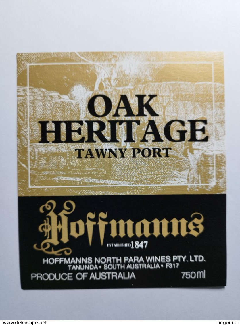 Etiquette AUSTRALIA OAK HERITAGE TAWNY PORT HOFFMANNS TANUNDA - Other & Unclassified