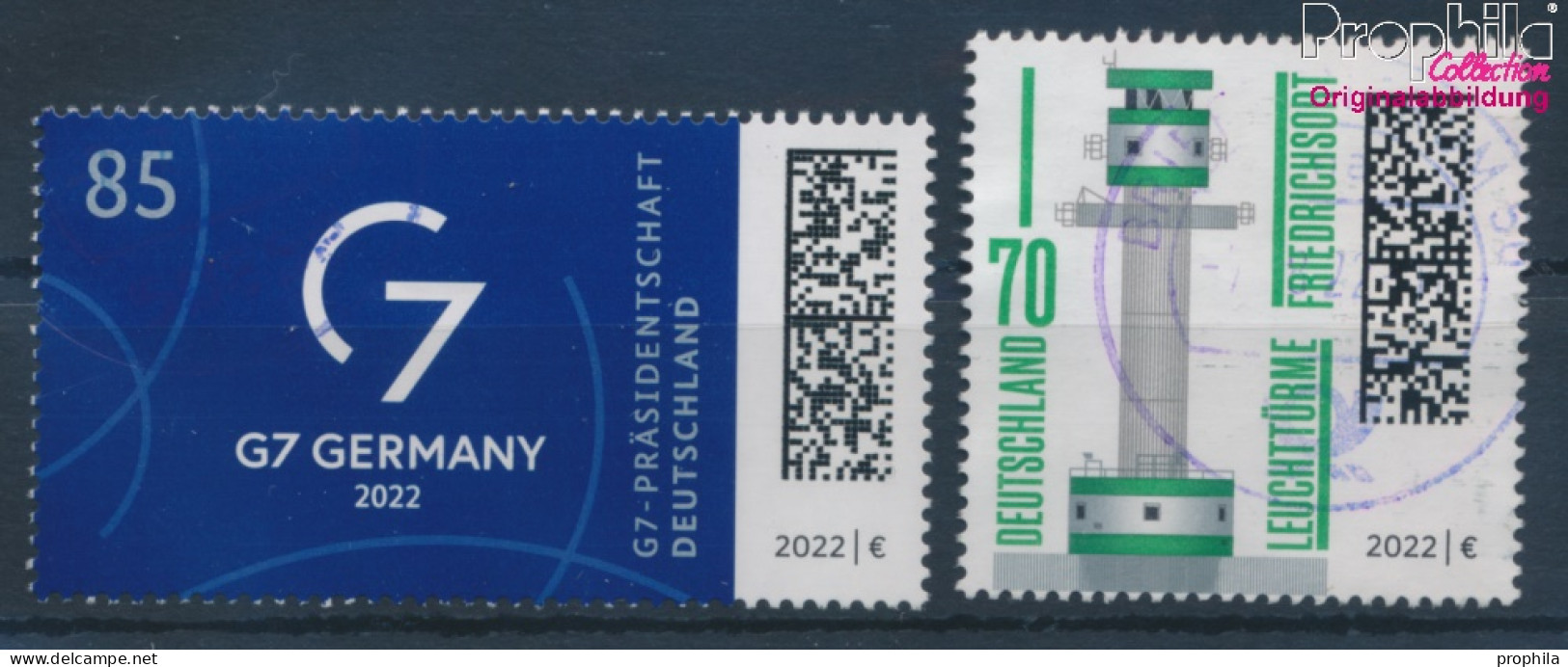 BRD 3694,3696 (kompl.Ausg.) Gestempelt 2022 G7-Präsidentschaft, Leuchtturm (10351905 - Used Stamps