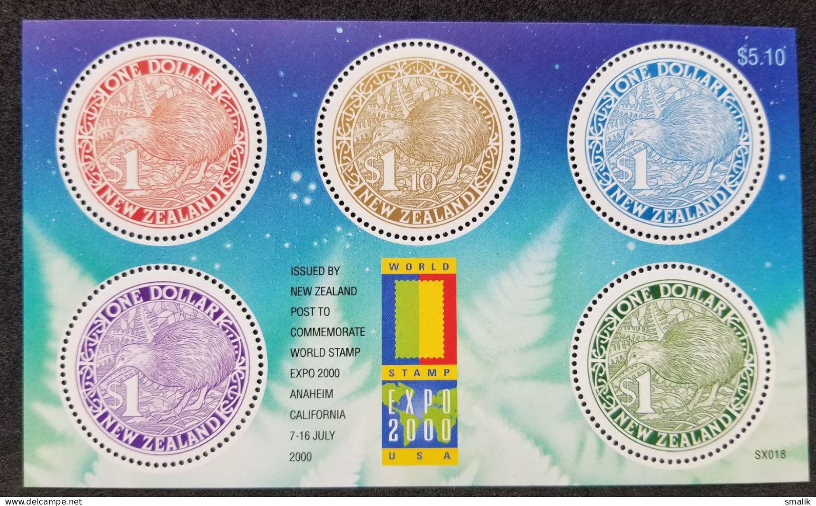 NEW ZEALAND 2000 - Kiwi World Stamp Expo USA, Unusual Round Shap Kiwi Birds, Miniature Sheet MNH - Unused Stamps