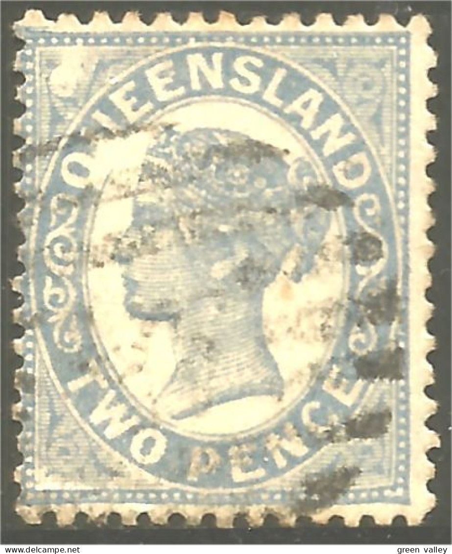 752 Queensland TWO PENCE (QUE-17) - Oblitérés