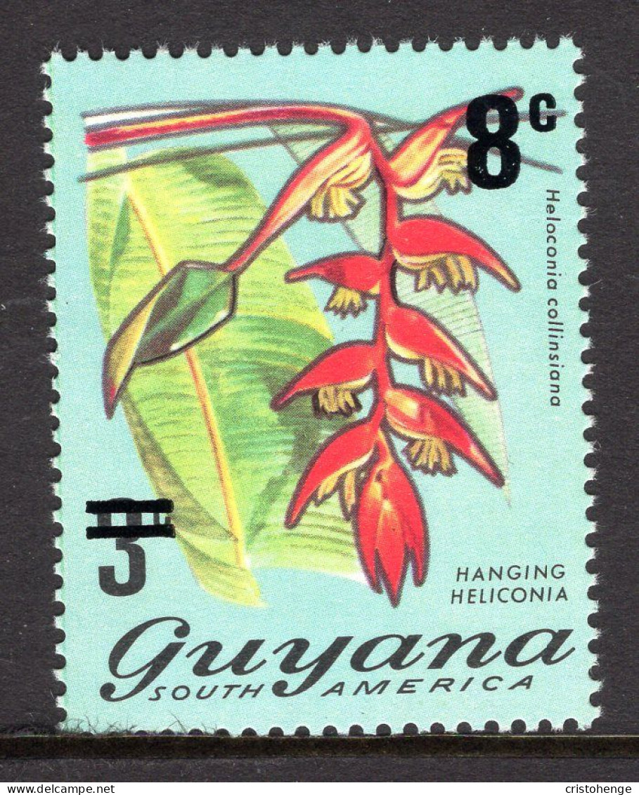 Guyana 1975 Surcharge - 8c On 3c Hanging Heliconia MNH (SG 620) - Guyane (1966-...)