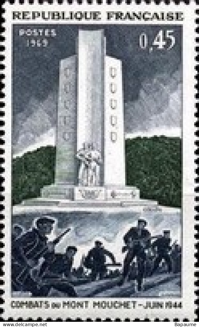 France - Yvert & Tellier N°1604 - 25e Anniv De La Libération - Combat Du Mont Mouchet - Neuf** NMH Cote Catalogue 0,80€ - Neufs
