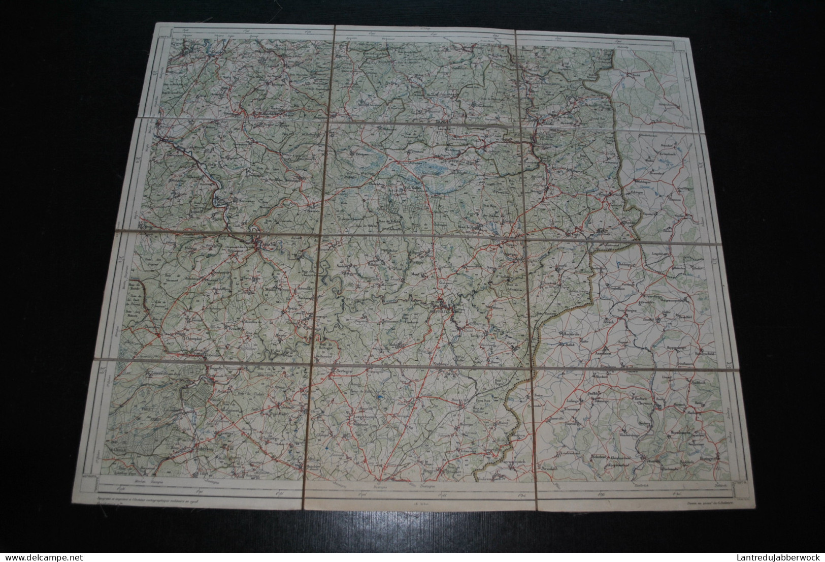 Ancienne Carte Topographique Sur Tissu LA ROCHE Institut Cartographique Militaire 1908 Plan Stafkaart Kaart Vielsalm - Topographische Karten