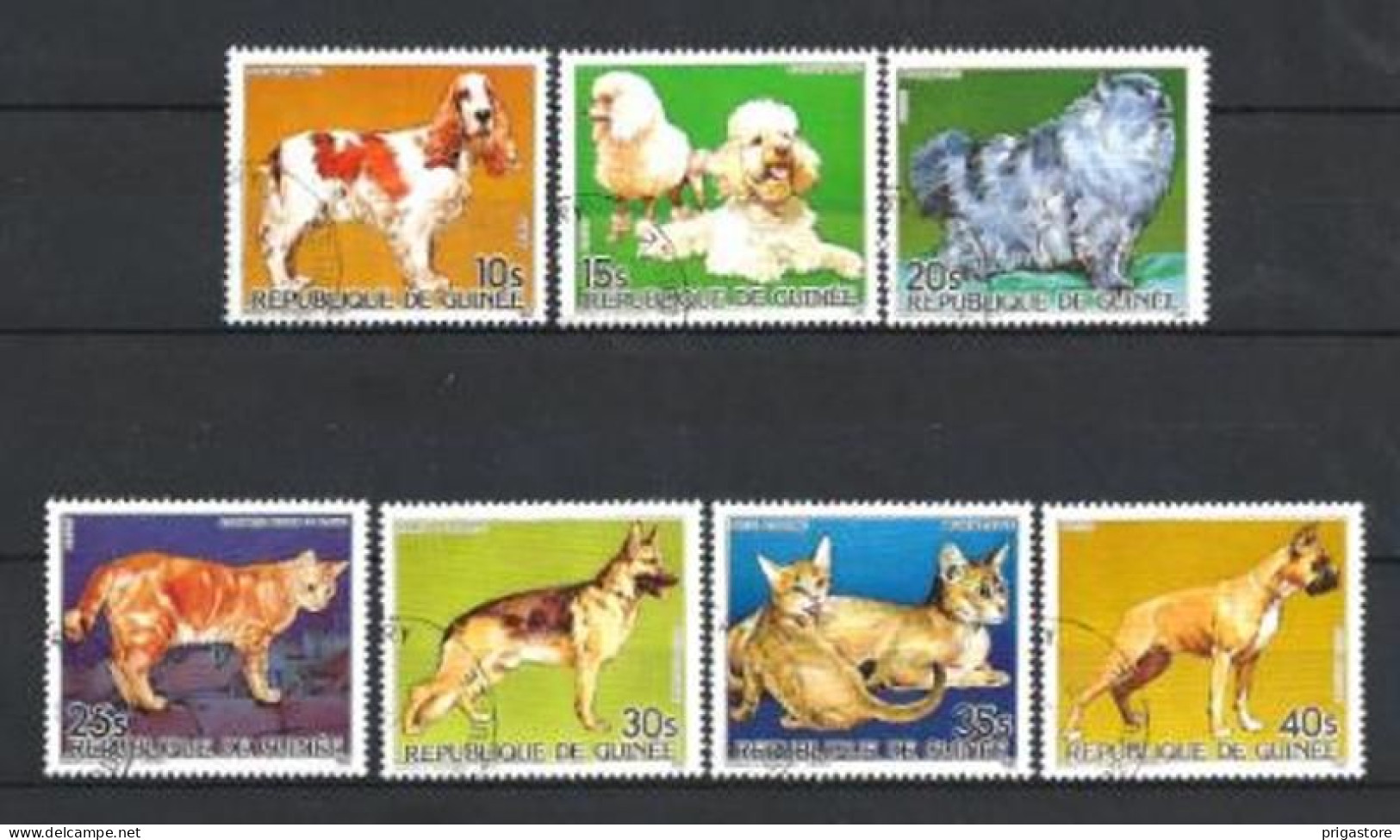 Chats Et Chiens Guinée 1985 (30) Yvert N° 776 à 780 Et PA 185 à 187 Oblitérés - Domestic Cats