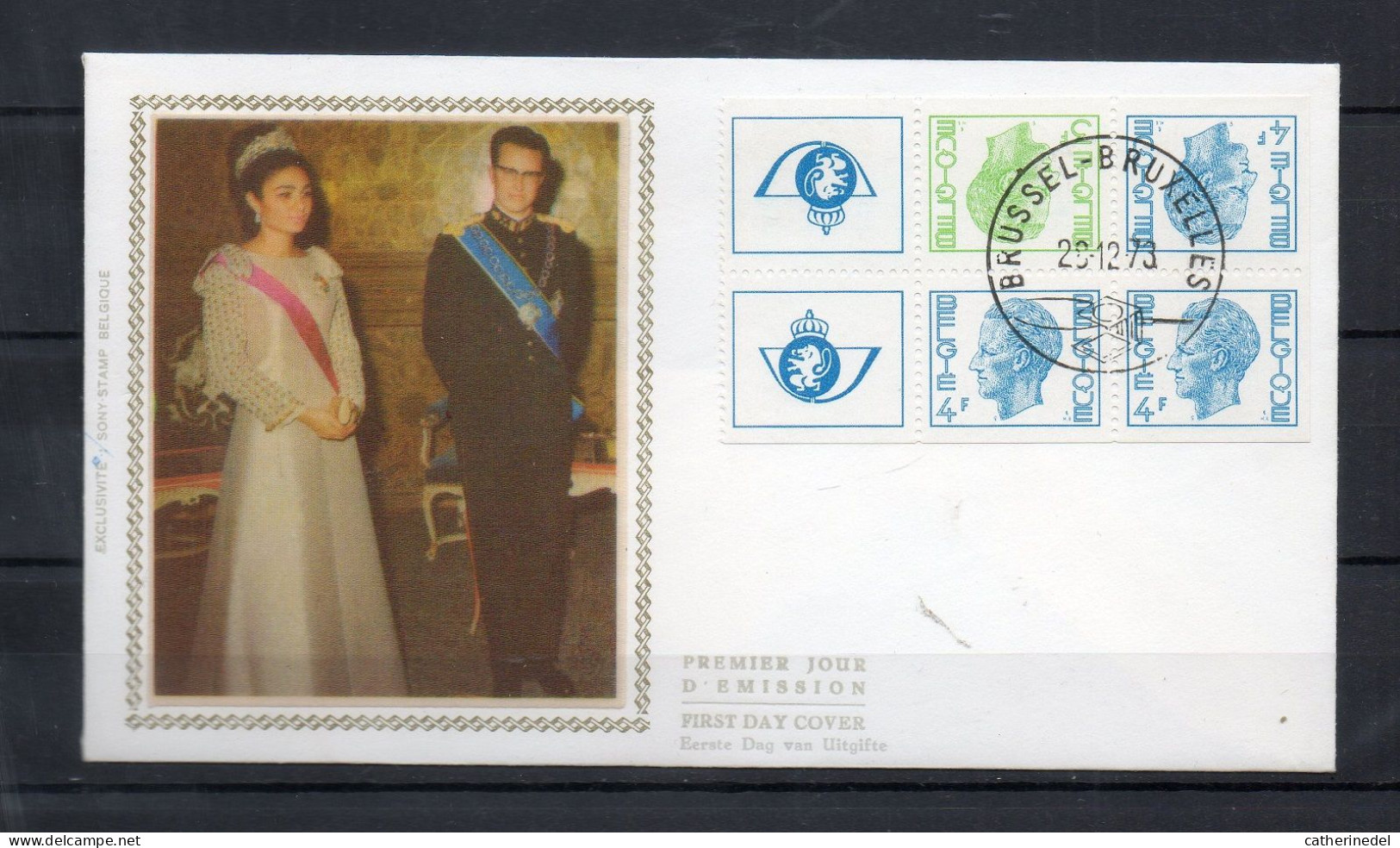 Année 1973 : FDC 1700-1701 Soie Du Carnet B10 - S.M. Le Roi Baudouin - Obli. Brussel-Bruxelles - 1971-1980