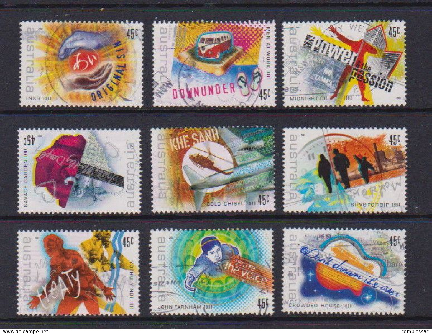 AUSTRALIA    2001    Australian  Rock  And  Pop   Set  Of  9    USED - Used Stamps