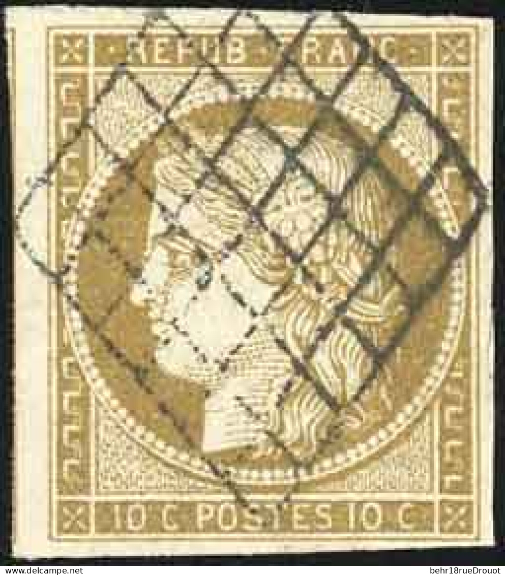 Obl. 1b - 10c. Bistre-verdâtre. Obl. SUP. - 1849-1850 Ceres