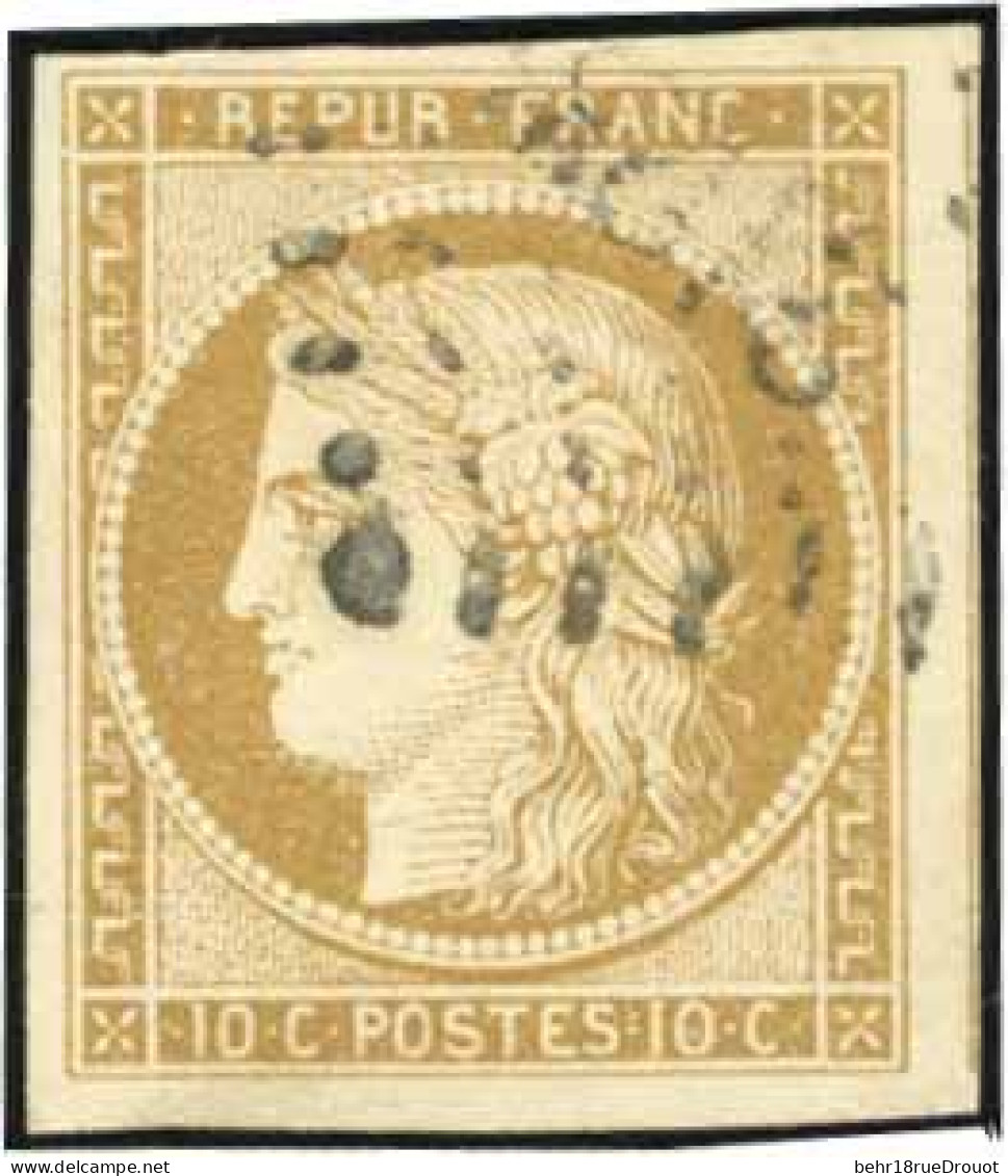 Obl. 1 - 10c. Bistre-jaune. Nuance Claire Obl PC. SUP. - 1849-1850 Ceres