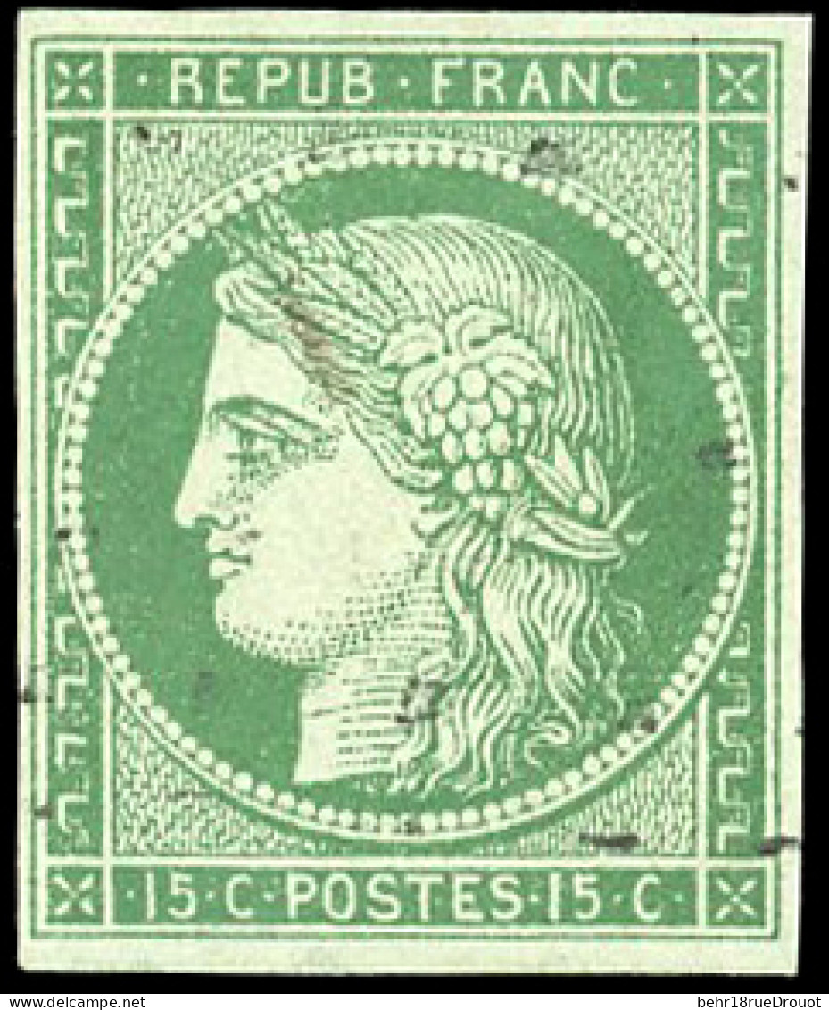 Obl. 2b - 15c. Vert Foncé. Oblitération Légère. TB. - 1849-1850 Ceres