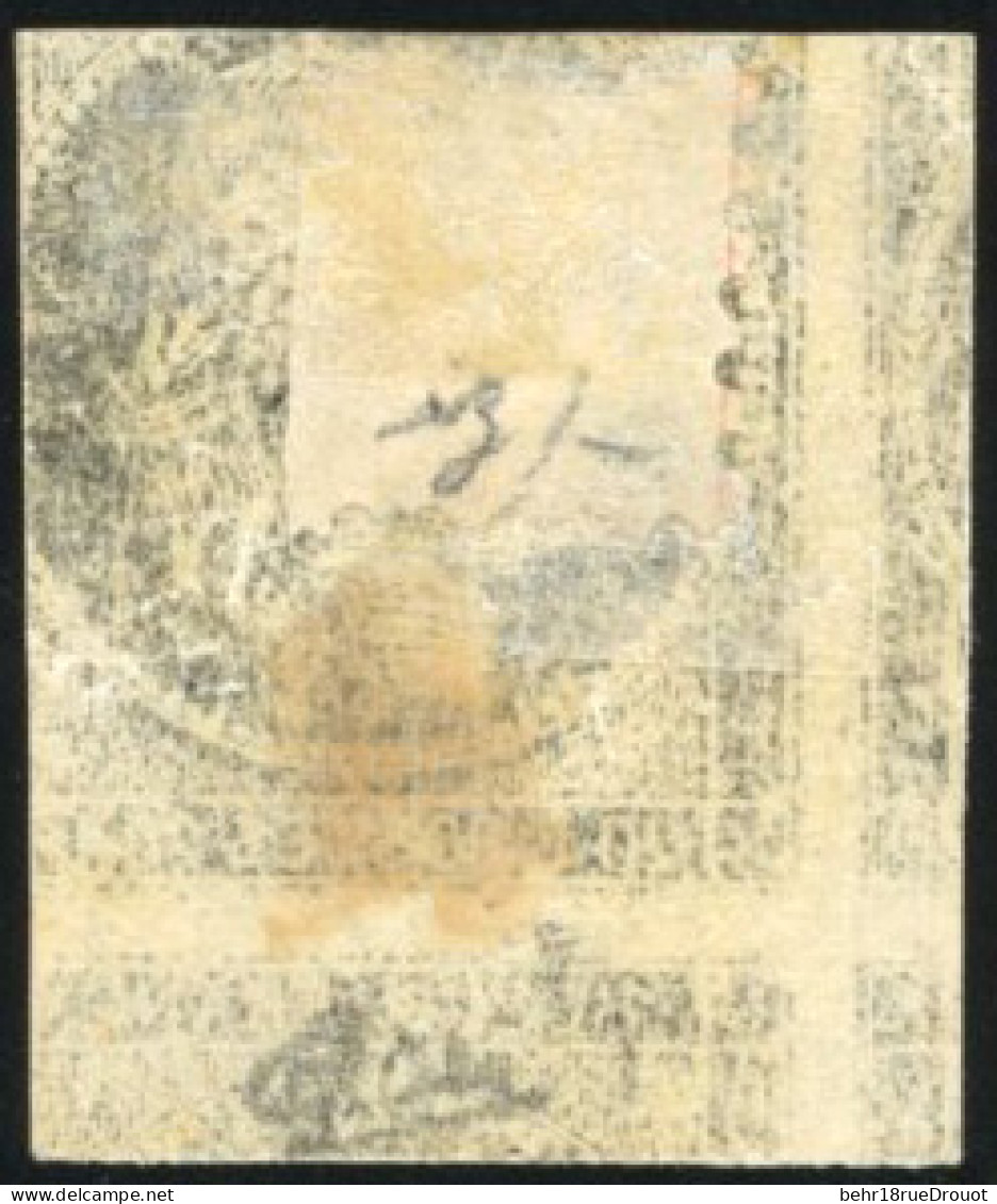 * 3a - 20c. Noir S/blanc. Impression Recto-verso Décalée. B. - 1849-1850 Ceres