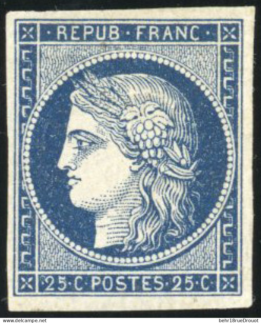 * 4a - 25c. Bleu Foncé. Grande Fraîcheur. SUP. - 1849-1850 Cérès