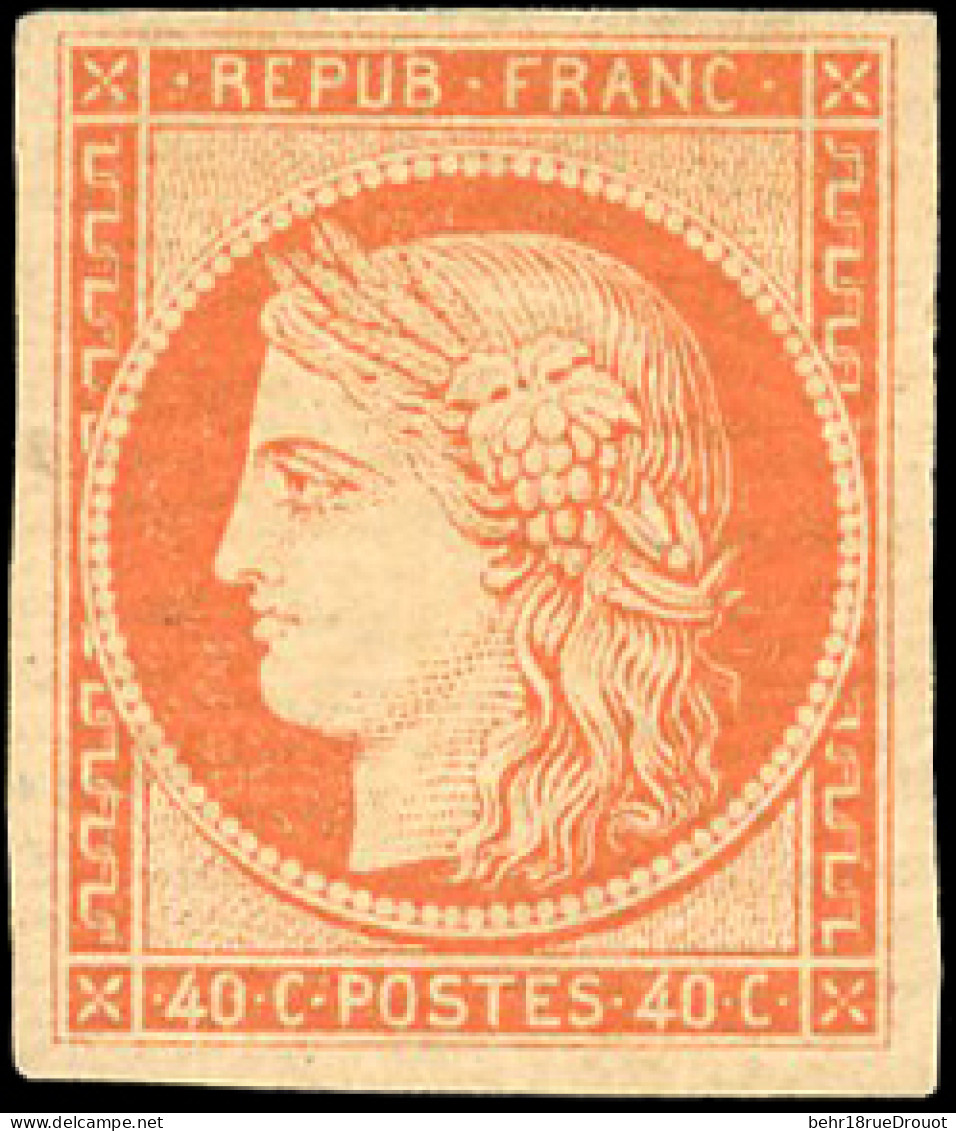 * 5 - 40c. Orange. Gomme Blanche. SUP. - 1849-1850 Cérès