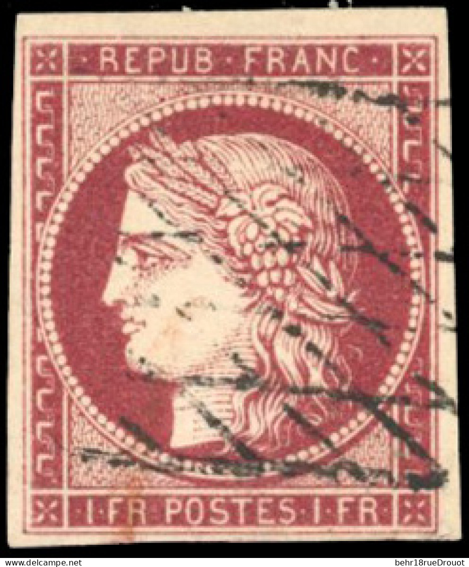 Obl. 6b - 1F. Carmin Vif. Obl. Grille Sans Fin. SUP. - 1849-1850 Cérès
