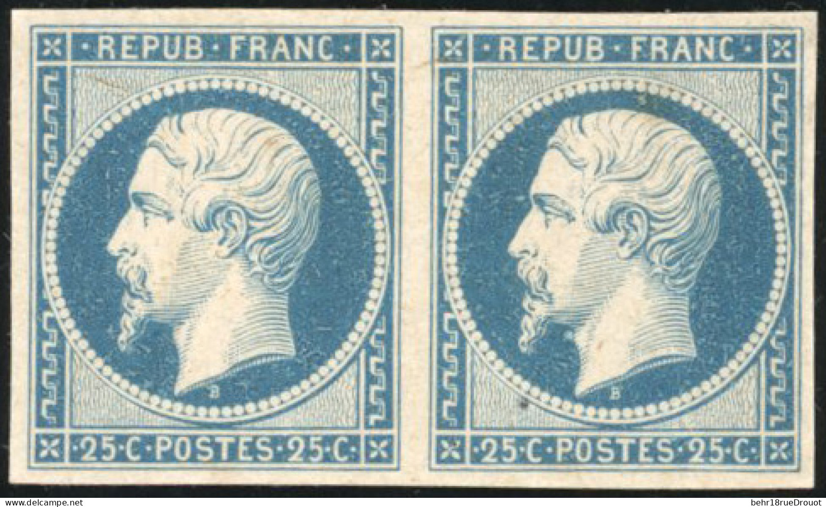 (*) 9 + 10 - Essai Du 10c. En Vert. Bord De Feuillet Avec Filet D'encadrement. 2 Essais Du 25c. Bleu S/papier Carton : 1 - 1849-1850 Cérès