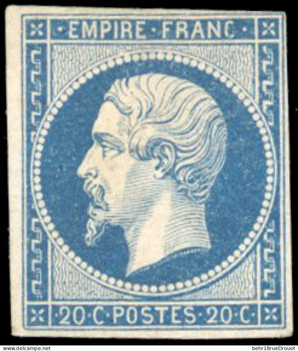 * 14A - 20c. Bleu. 1 Marge Courte Mais Intacte. TB. - 1853-1860 Napoléon III.