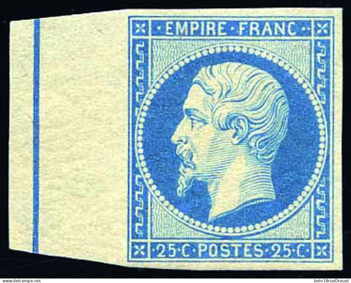 * 15a - 25c. Bleu Laiteux. BdeF Avec Ligne D'encadrement. Rare Dans Cette Qualité. SUP. - 1853-1860 Napoléon III
