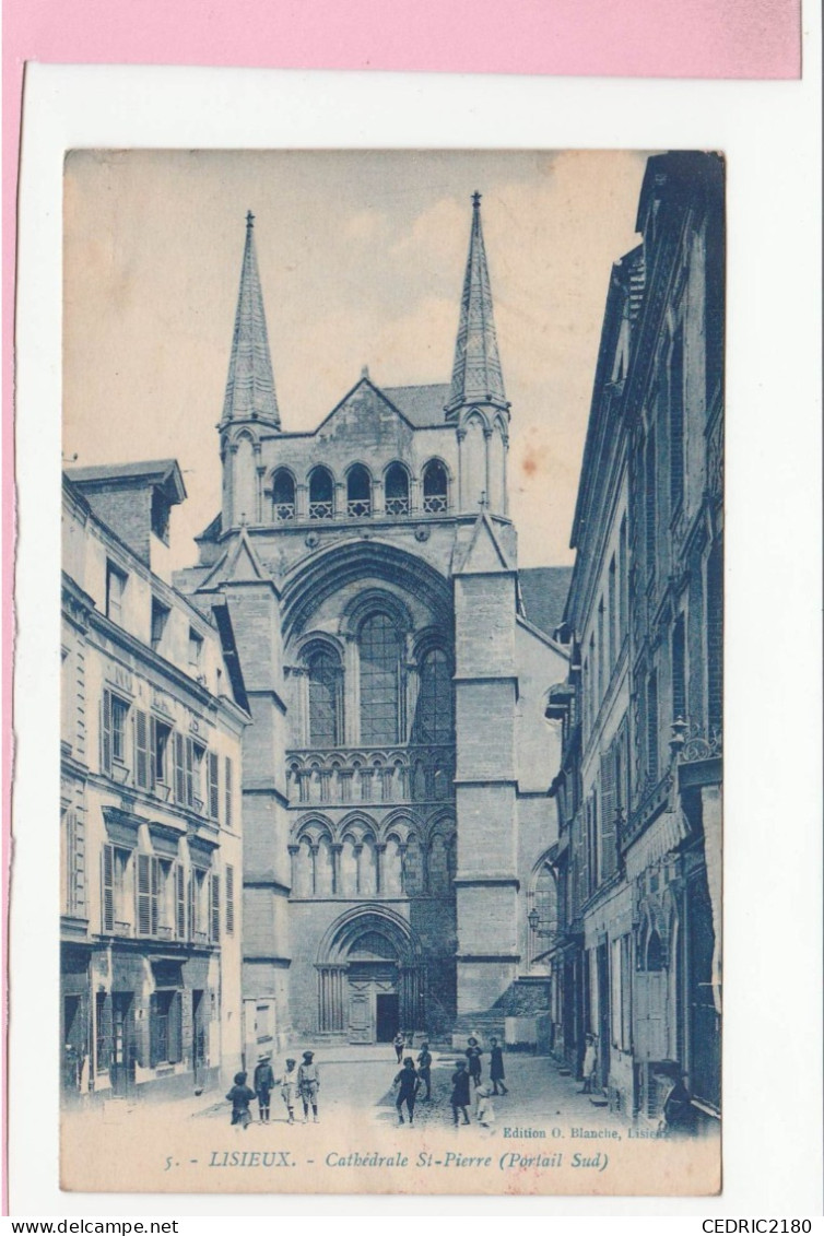 LISIEUX CATHEDRALE SAINT PIERRE PORTAIL SUD ANIMEE - Lisieux