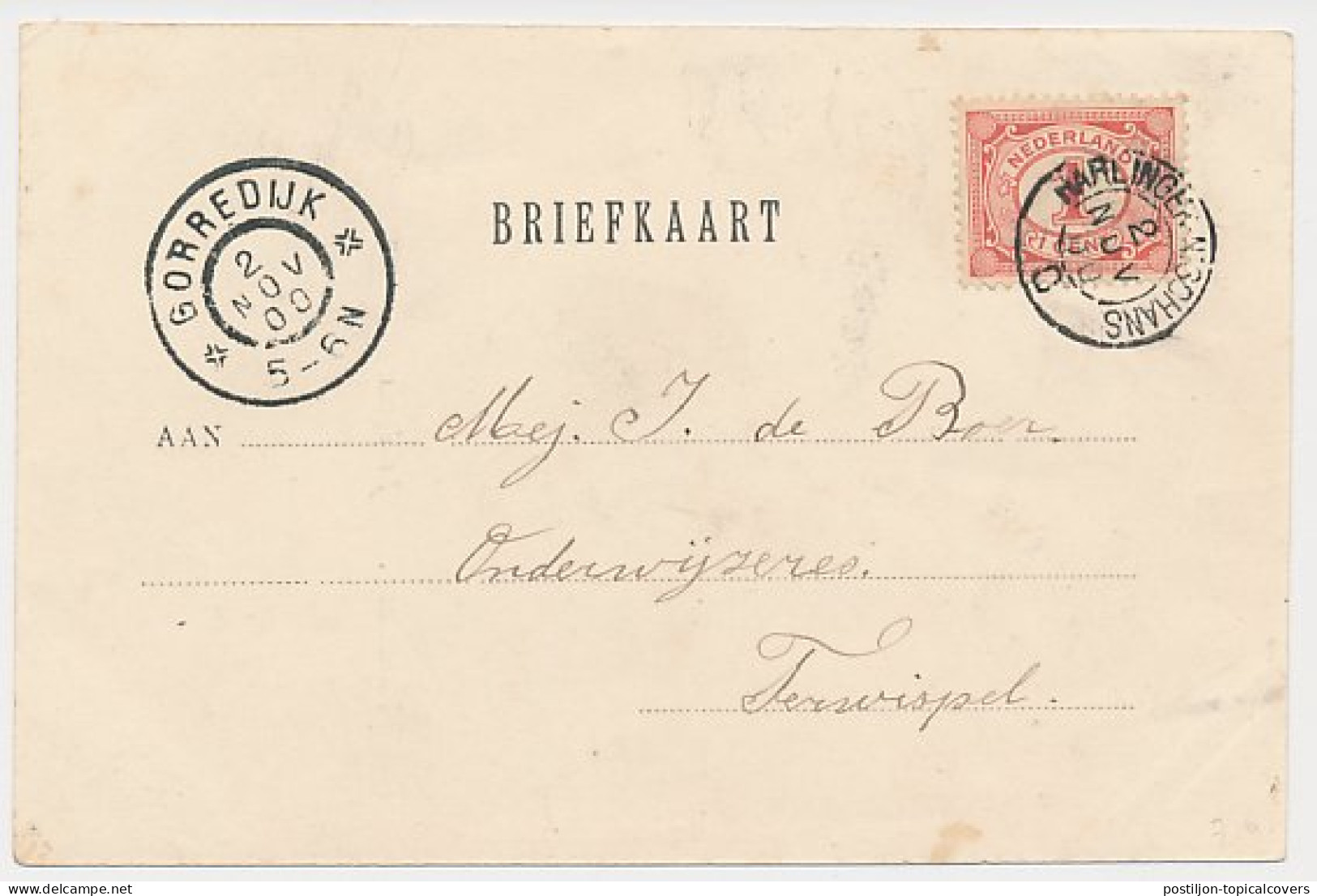Franeker - Trein Kleinrondstempel Harlingen Nieuwe Schans C 1900 - Cartas & Documentos